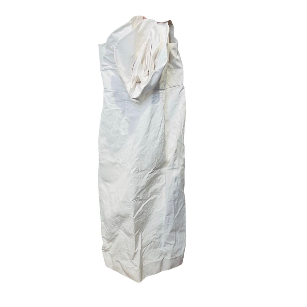 MARA HOFFMAN White Linen A-Line Strapless Bloom Bodice Maia Dress size 10 - Picture 3 of 15